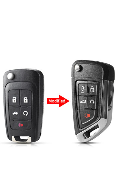 Choice8 مفتاح سيارة معدل بخمسة أزرار من KEYYOU لسيارات شيفروليه كروز وإبيكا و...