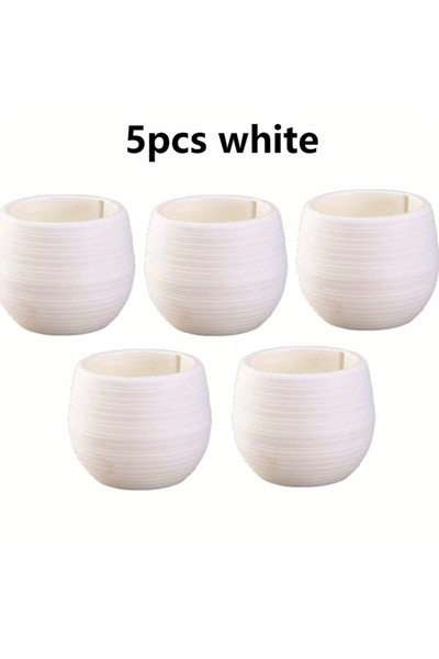 Choice4 5pcs white 5/10/20pcs Mixed Color Mini Round Flower Pots with Removab...