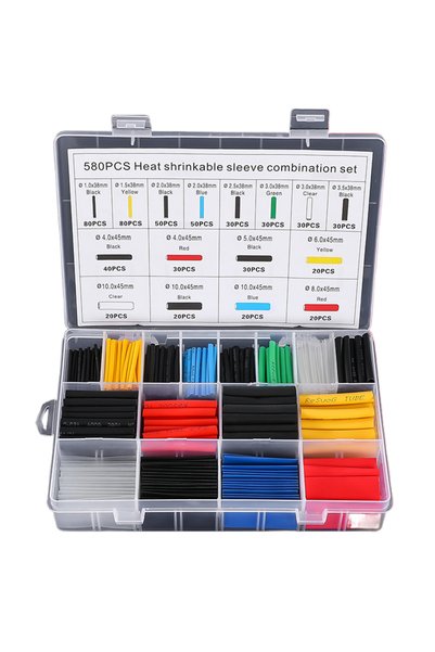 choice2 580pcs 2:1 Times Shrink,Heat Shrink Tube Set,Polyolefin,Insulated Hea...
