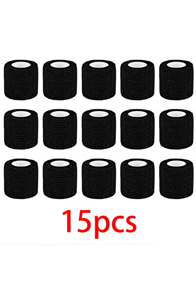 Choice3 A0170-15pcs 5/10/15/20 Black Tattoo Grip Bandage Cover Wraps Tapes No...