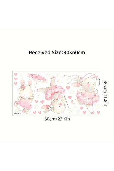 Choice BR63926 1Pc Cartoon Rabbit Dancing Heart Furniture Wall Stickers Child...