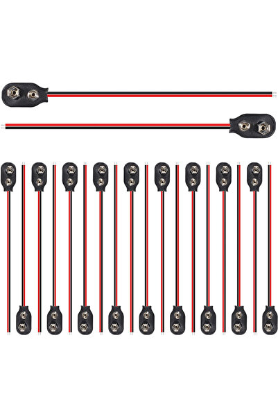 choice2 20pcs 20 PCS /10pcs 9 Volt Battery Connectors I-Type 9 Volt Battery B...