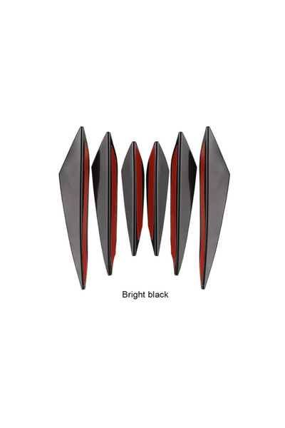 Choice1 Bright Black BLALION 6pcs Universal Front Bumper Lip Decoration Diffu...