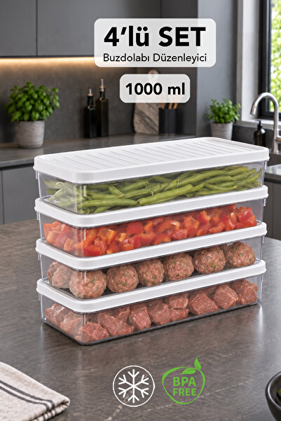 Meleni Home 4-Piece Refrigerator Organizer - Suitable for Freezer Organizer M...