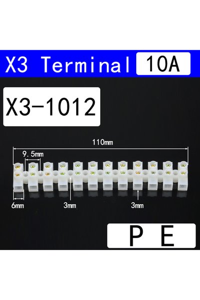 Choice1 X3-1012PE-5PCS 12 Position Plastic Terminal Block Wire Connector Scre...