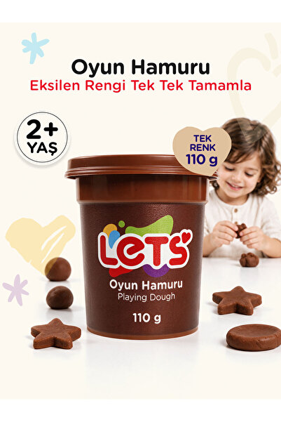 Lets Oyun Hamuru Kahverengi Tekli 110g