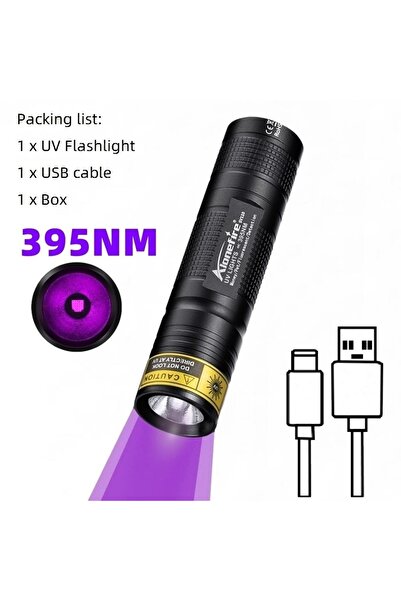 Choice SV110-395nm 365nm UV LED Mini Flashlight USB Rechargeable Black Light ...