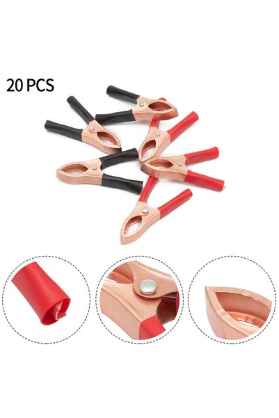 Choice 20pcs 2/10/20pcs 30A 70mm Car Alligator Clips Connector Battery Test L...