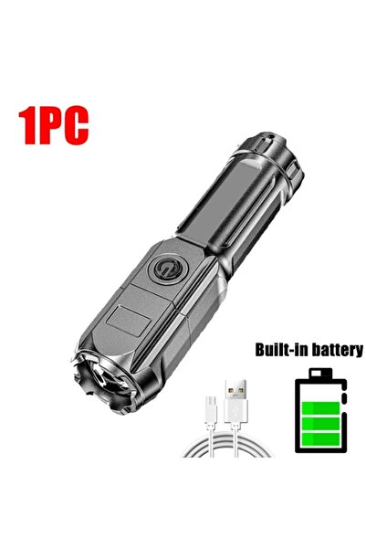 Choice 1PCS Powerful LED Flashlight USB Rechargeable Torch Portable Zoomable ...