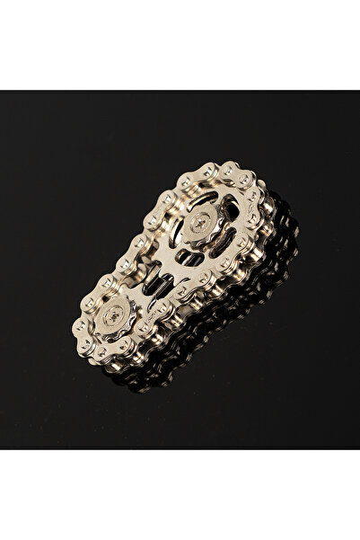 Choice Silver Bicycle Chain Finger Spinner, Silent CNC Machined Stainless Ste...