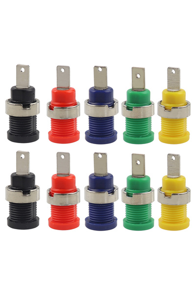 Choice1 10PCS 5 Color 10Pcs 4mm Insulated Banana Jack Female Panel Mount Sock...