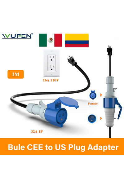 Choice CEE to US Plug 1M WUFEN EV Charger Adapter 1M US Plug to CEE Blue Powe...