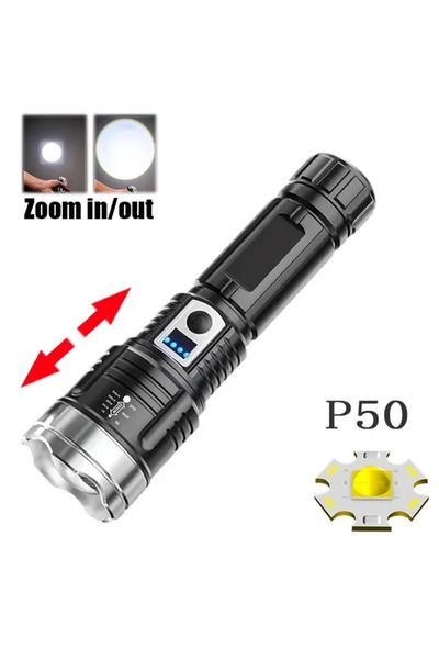 Choice3 500MAH P50 High Power 200000LM LED Flashlight Built-in Battery Type-C...