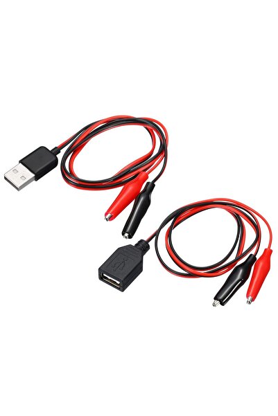 Choice 2pcs male and female 2pcs USB to Alligator Clip Adapter Cable Male Fem...