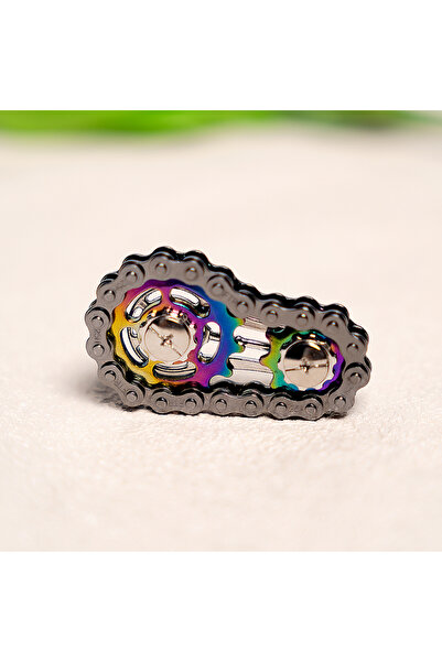 Choice Black iridescence Bicycle Chain Finger Spinner, Silent CNC Machined St...