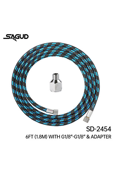 Choice SD-2454 Airbrush Hose 1/8"3m Nylon Braided Air Hose with Standard 1/8"...
