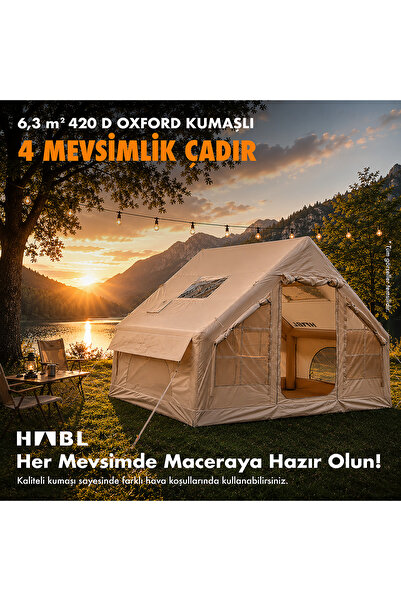 habl 6 Kişilik 6.3m2 4 Mevsim Su, Kar Geçirmez Sertifikalı 420d Oxford Kumaşl...