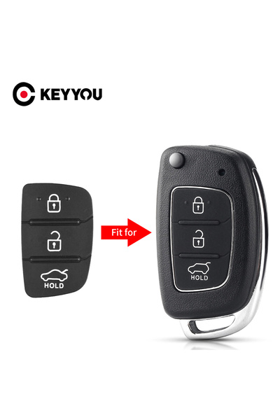 Choice KEYYOU 3 Buttons Pad Replacement Rubber Car Remote Key Shell For Hyund...