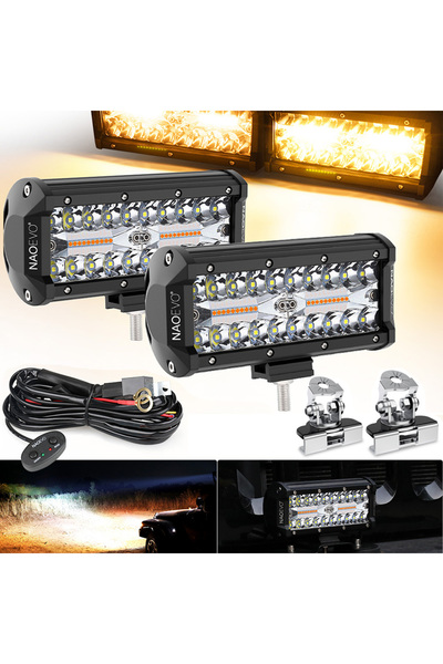 Choice1 قطعتان من حامل الإضاءة - شريط إضاءة LED بقوة 240 واط مقاس 7 بوصات للط...