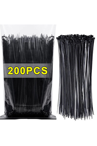 Choice 200Pcs 200Pcs Black Self-locking Plastic Nylon Cable Zip Ties 3*100mm ...