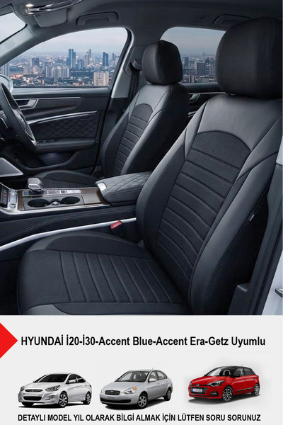 GM-DESIGN Mocha Taytüyü Oto Koltuk Kılıfı (HYUNDAİ i20-i30-Accent Blue-Era-Ge...
