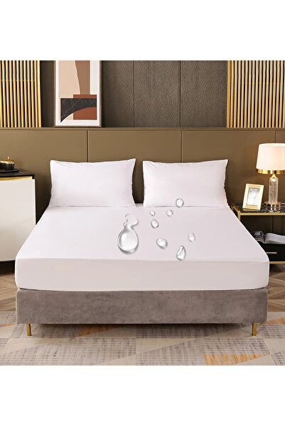 Choice غطاء سرير مقاوم للماء أبيض مقاس 90 × 200 × 30 سم، غطاء مرتبة بلون سادة...