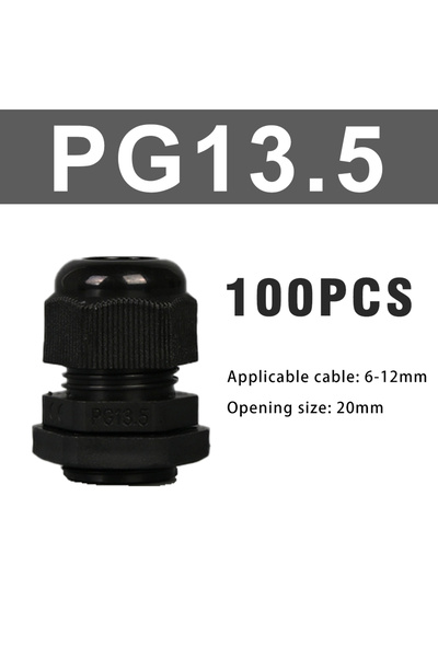 choice2 Black PG13.5 100PCS PG7 PG9 PG11 PG13.5 Waterproof Cable Gland Nylon ...