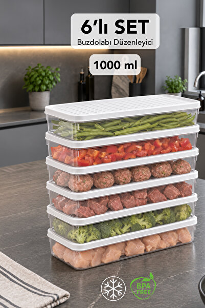 Meleni Home 6-Piece Refrigerator Organizer - Multi-Purpose Kitchen Organizer,...