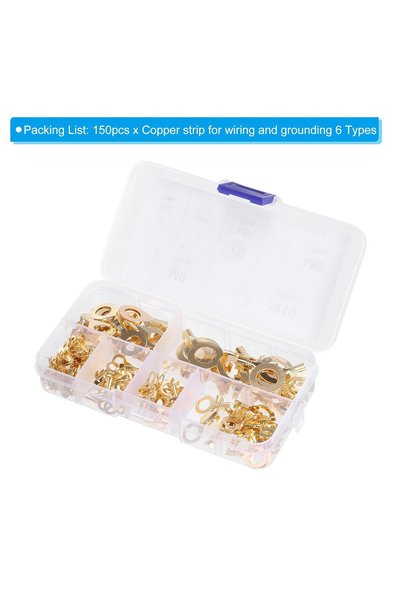 Choice 150pcs in box 150pcs 8 Types Metal Wire Lugs Crimp Wire Connector Eyel...
