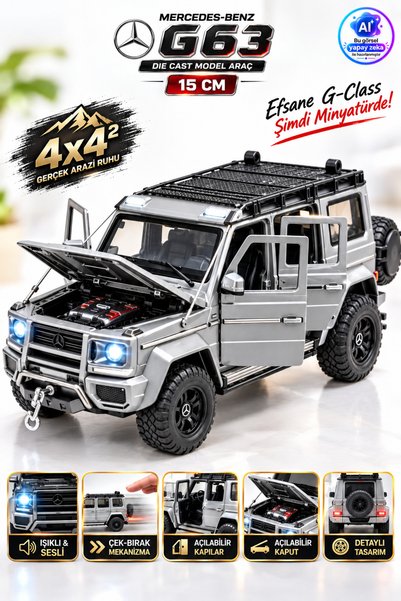 YILDIRIM OYUNCAK Çek Bırak Işıklı Ve Sesli Off Road G Kasa Jeep 15 cm Çekme H...