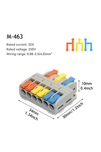 Choice7 10 PCS M-463 5/10pcs Quick Wire Connector, Universal Compact Wiring S...