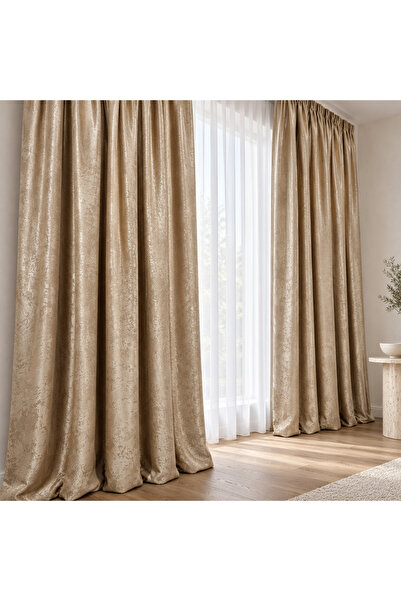 Mastel Set 2 draperii black-out culoare bej