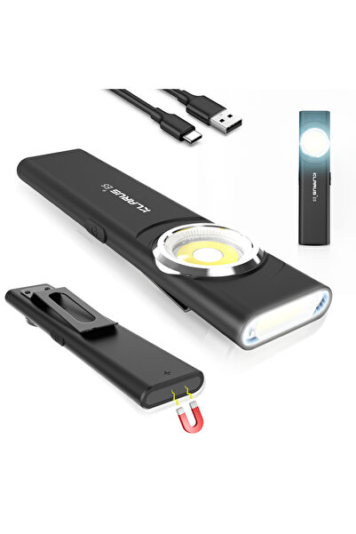 Choice WHITE KLARUS E5 Rechargeable Work Light 600LM USB-C Magnetic Clip 8 Mo...
