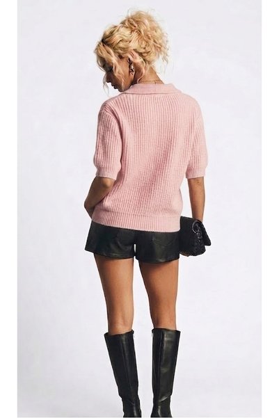 AÇELYA TEKSTİL Polo Collar Half Sleeve Women's Knitwear "Soft Color • Strong Style" "Comfortable • Modern • Feminine"