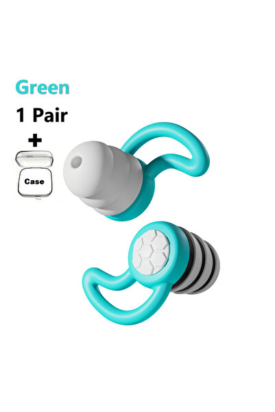 Choice8 Green HUAK 3-Layer Silicone Ear Plugs Reusable Noise Reduction Soft E...