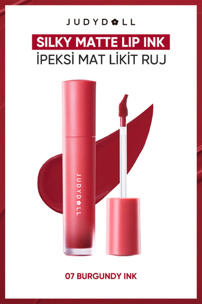 JUDYDOLL Silky Matte Lip Ink Kadifemsi Mat Dudak Tinti 07 Burgundy Ink