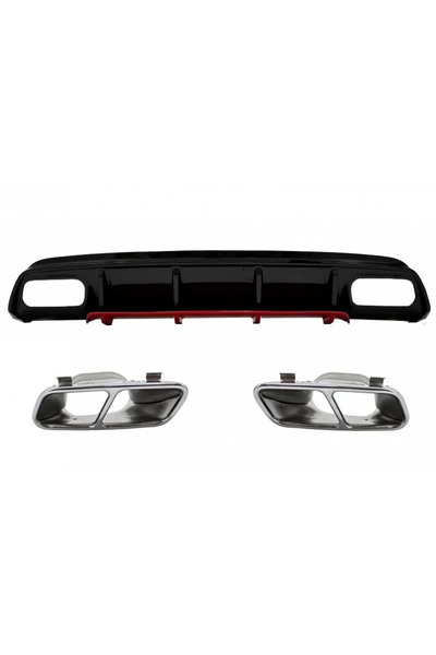 tuningset Difuzor bară spate cu ornamente cromate pentru eșapament, compatibi...