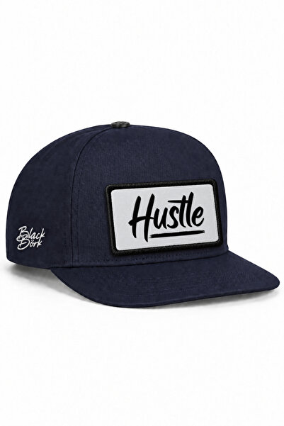 BlackBörk Hustle Logo Navy Blue Hip Hop Cap