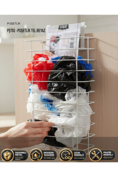 nilşah Metal Bag Holder Organizer White