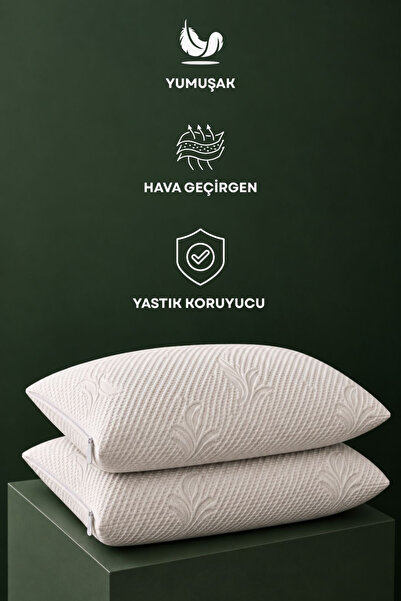 vivamaison Bamboo Liquid-Proof Pillow Mattress Cover 50X70 2-Pack White