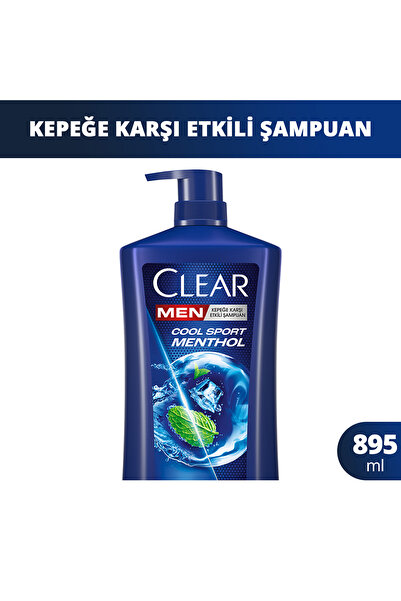 Clear Men Kepeğe Karşı Etkili Şampuan Cool Sport Menthol Ekstra Büyük Boy 895 ml