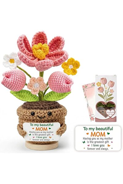 GENERAL Positive Pocket Tulip Flower Crochet Doll, Emotional Support Knitted ...