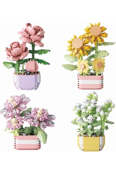 KASTWAVE Botanical Collection Building Sets, DIY Decorative Flower Bonsai Blo...