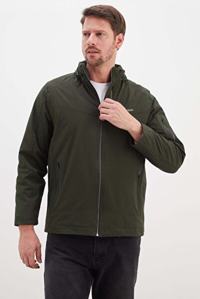 Fulla Moda Zippered Softshell Coat with Removable Hood