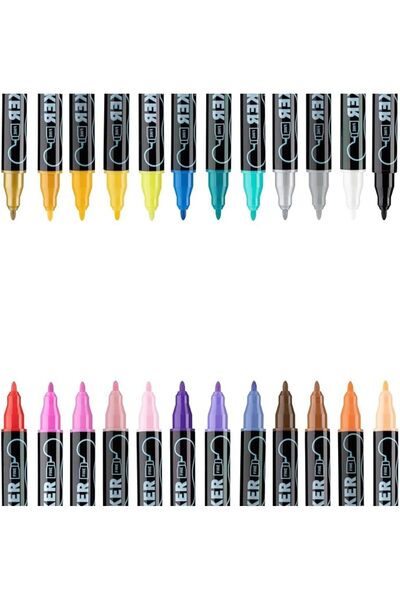 KASTWAVE 24 Colors Dual Tip Acrylic Paint Pens Markers, Premium Dual Tip Acry...