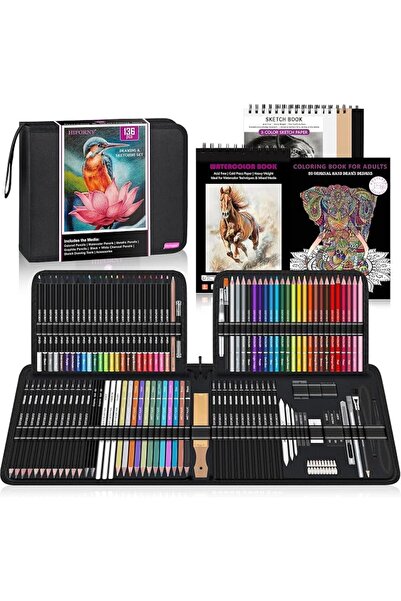GENERAL HIFORNY 136-Piece Drawing and Sketching Set, Professional Art Supplie...