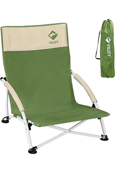 VILLEY Beach Camping Chair Low Sling Lightweight Folding Chair