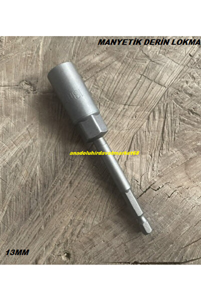 BYT 13MM UZUN LOKMA UÇ MANYETİK BİTS UÇ SOMUN SIKMA UCU 13 LOKMA UÇ 12CM