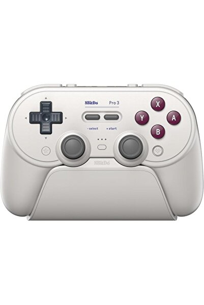 8Bitdo - جهاز تحكم ألعاب بلوتوث برو 3 جي كلاسيك - رمادي/كمبيوتر شخصي