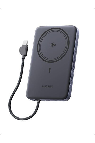 Ugreen MagFlow Air Ultra İnce Powerbank Magsafe 10000mAh Qi2 15W, (Gri)